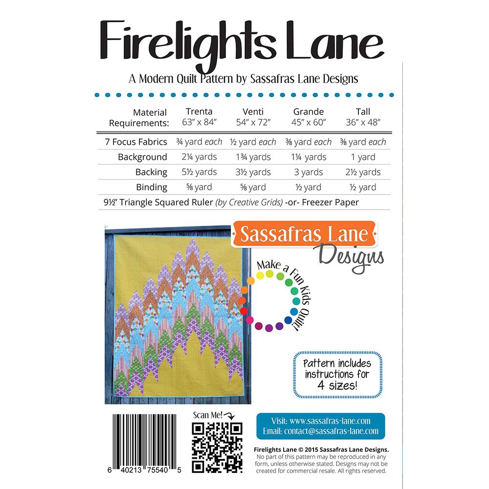Sassafras Lane Designs, Firelights Lane Quilt Pattern image # 71583