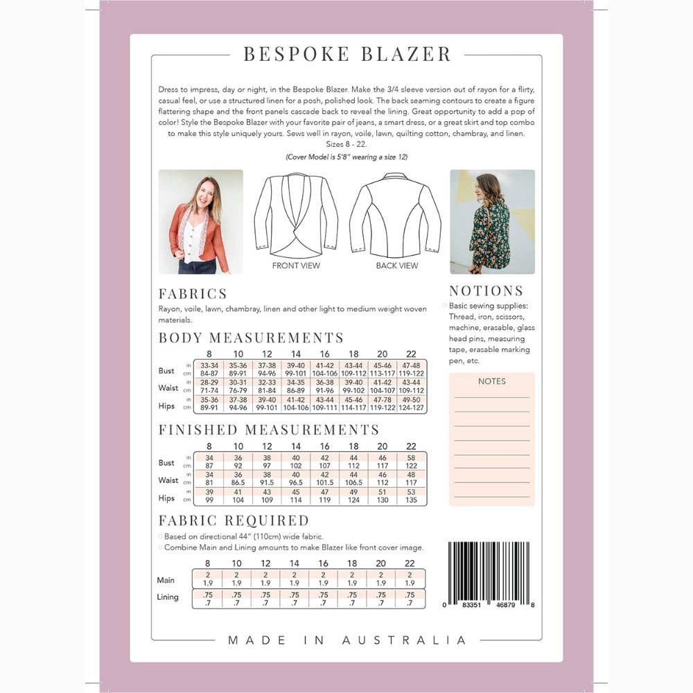 Bespoke Blazer Pattern