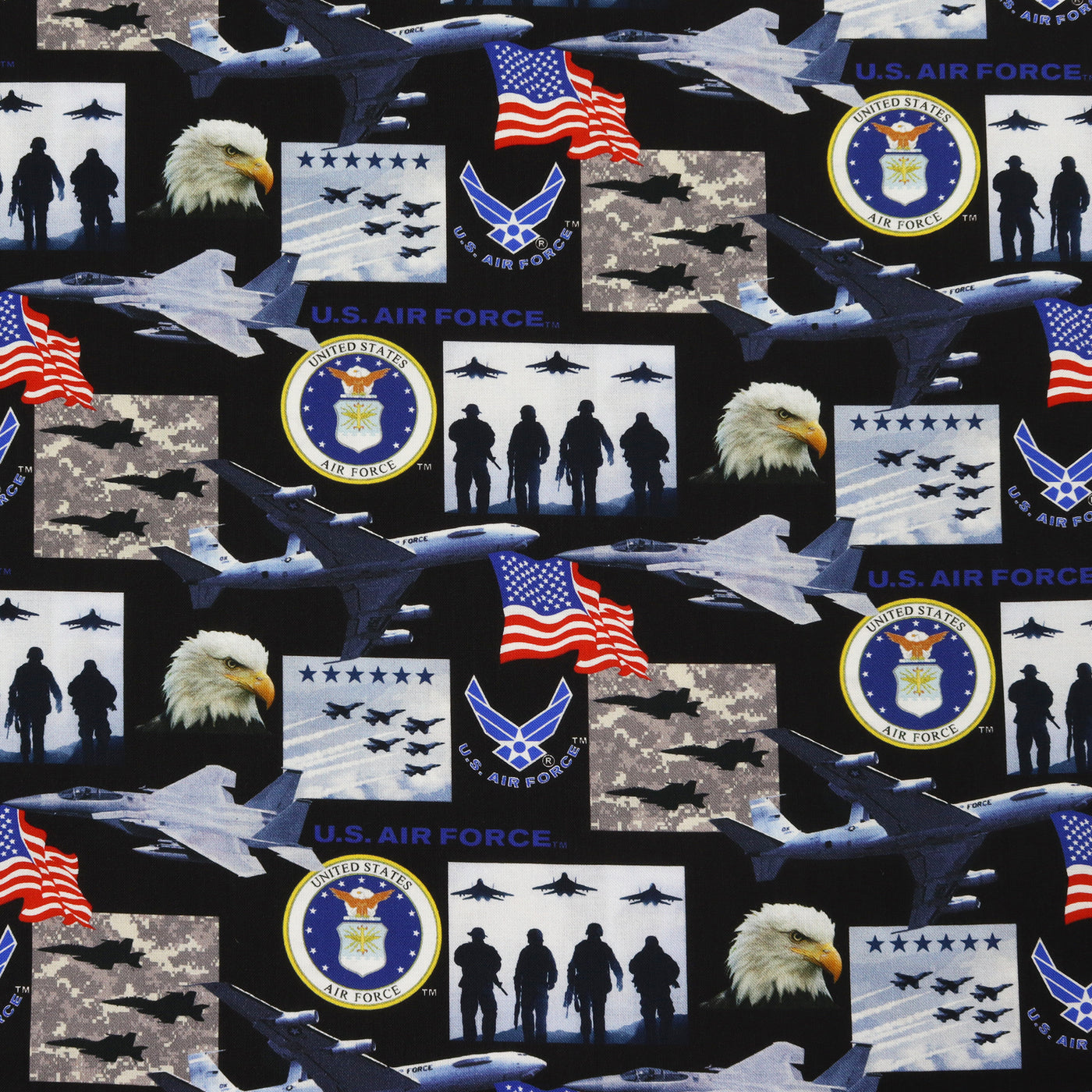 Usaf Patterned Background US Military Fabric Collection - Air Force Geometrics