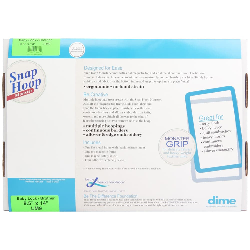 Magnetic Snap Hoop Monster 9-1/2"x14" image # 90969