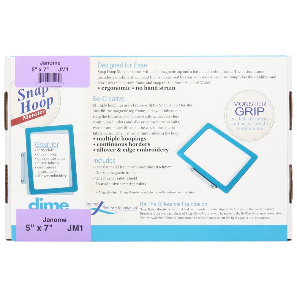 Magnetic Snap Hoop Monster for Janome - 5"x7" image # 92155