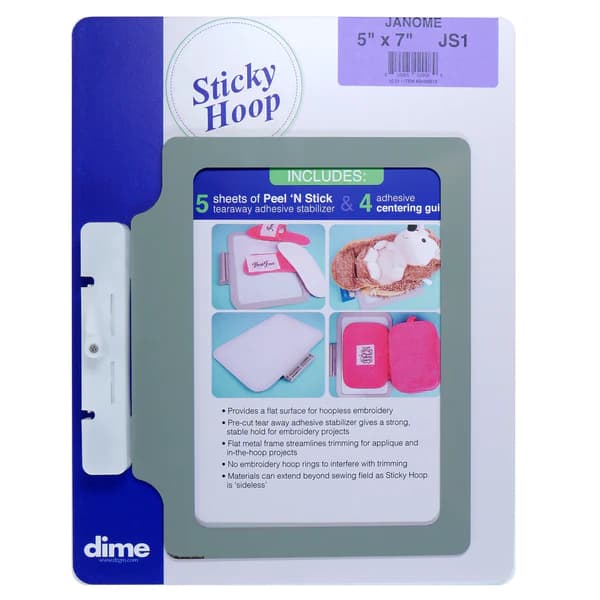 Dime, 5" x 7" Sticky Hoop w/ Stabilizer - Janome image # 122261