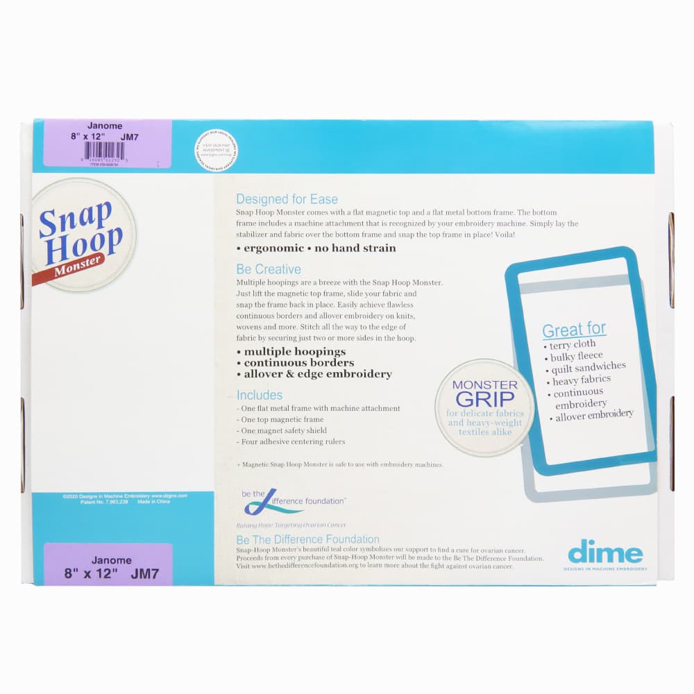 Dime, 8" x 12" Snap Hoop Monster - Janome image # 91917