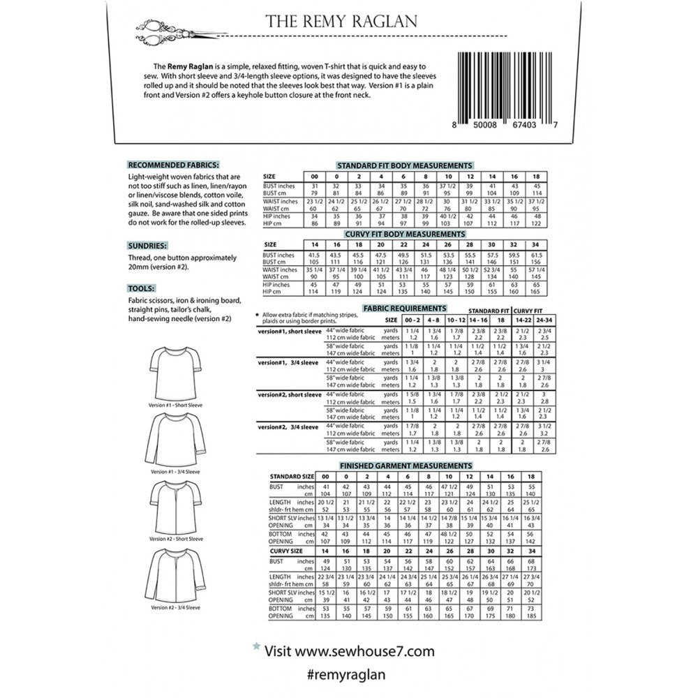Remy Raglan Top Pattern, Sew House Seven image # 100020