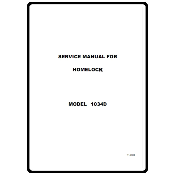 Service Manual, Brother 1034D image # 17133