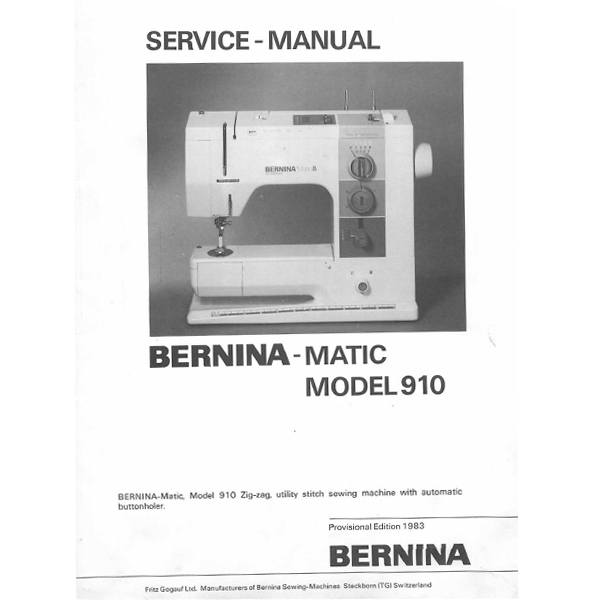 Service Manual, Bernina (Bernette) 910 image # 20044