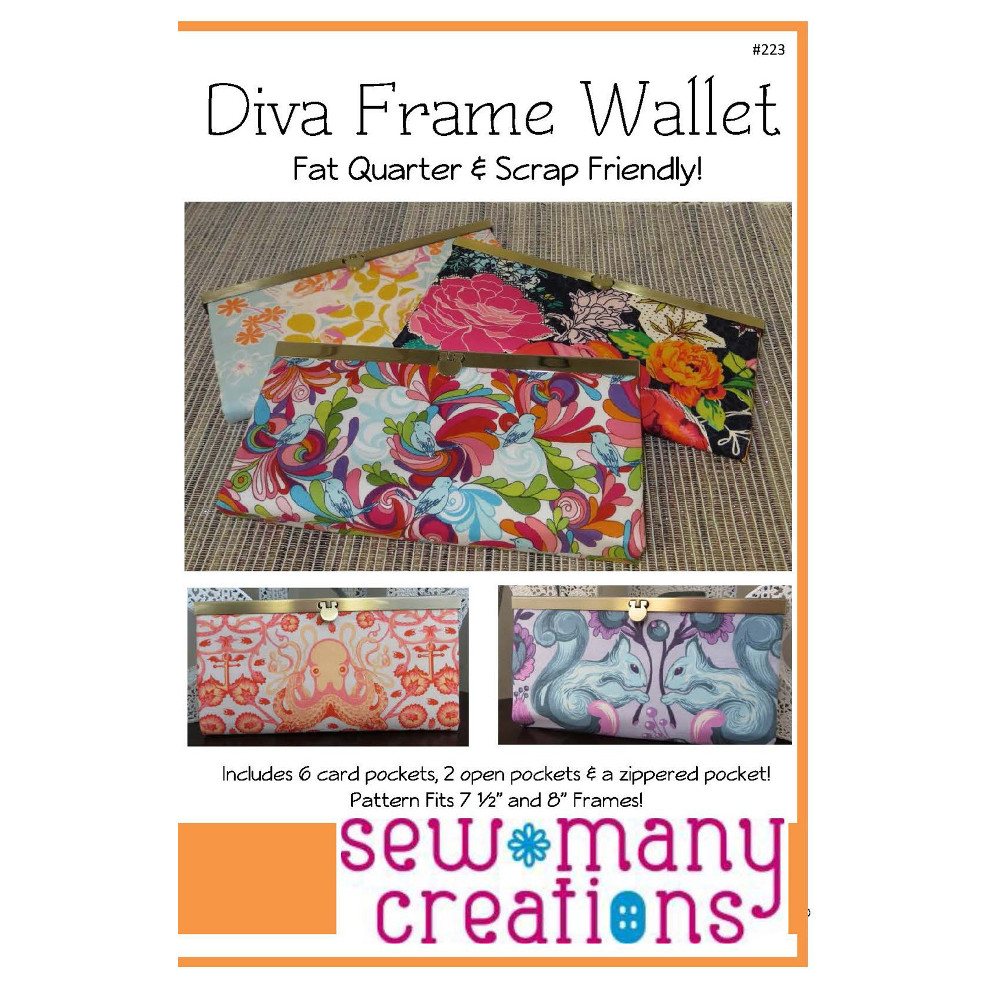 Diva Frame Wallet Pattern, Sew Many Creations image # 35613