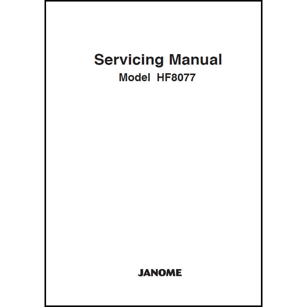 Service Manual, Janome HF8077 image # 80790