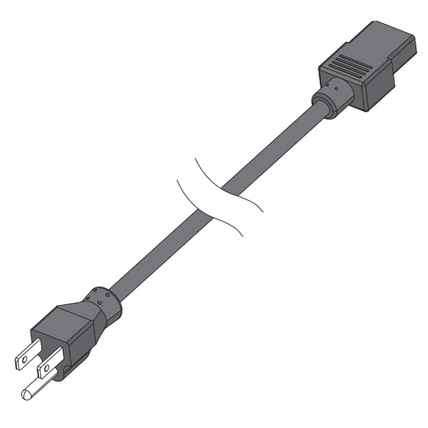 Line drawing of a power cord for a Grace Q'nique machine.