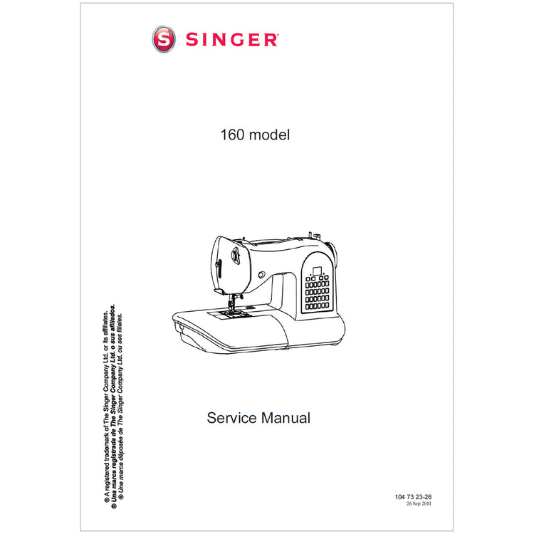 Singer Simple Service Manual Service Manual, Singer 160