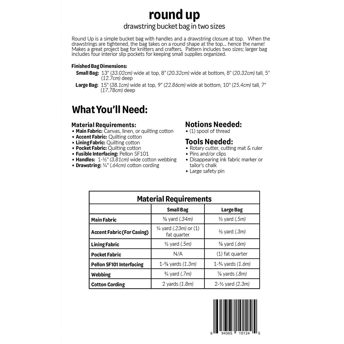 Round Up Bag Pattern
