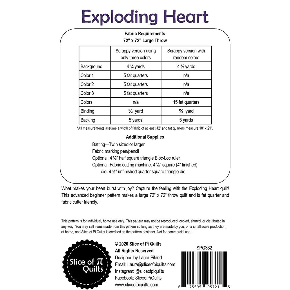 Exploding Heart Quilt Pattern image # 74577