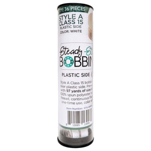 A tube DIME 36pk Steady Stitch Prewound Bobbins - White.