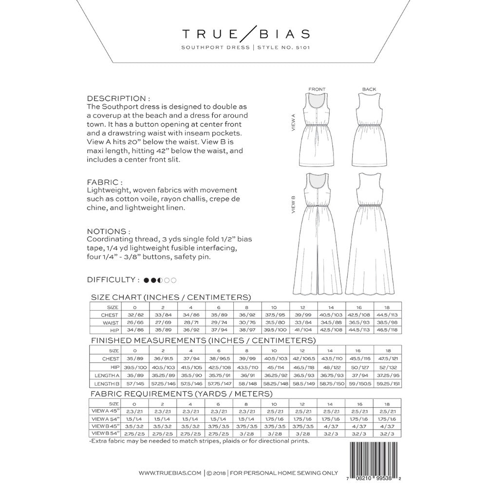 Southport Dress Pattern - True Bias image # 83907