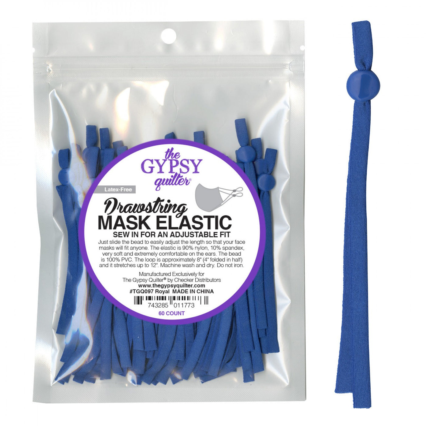8" Drawstring Mask Elastic (60ct) image # 69873