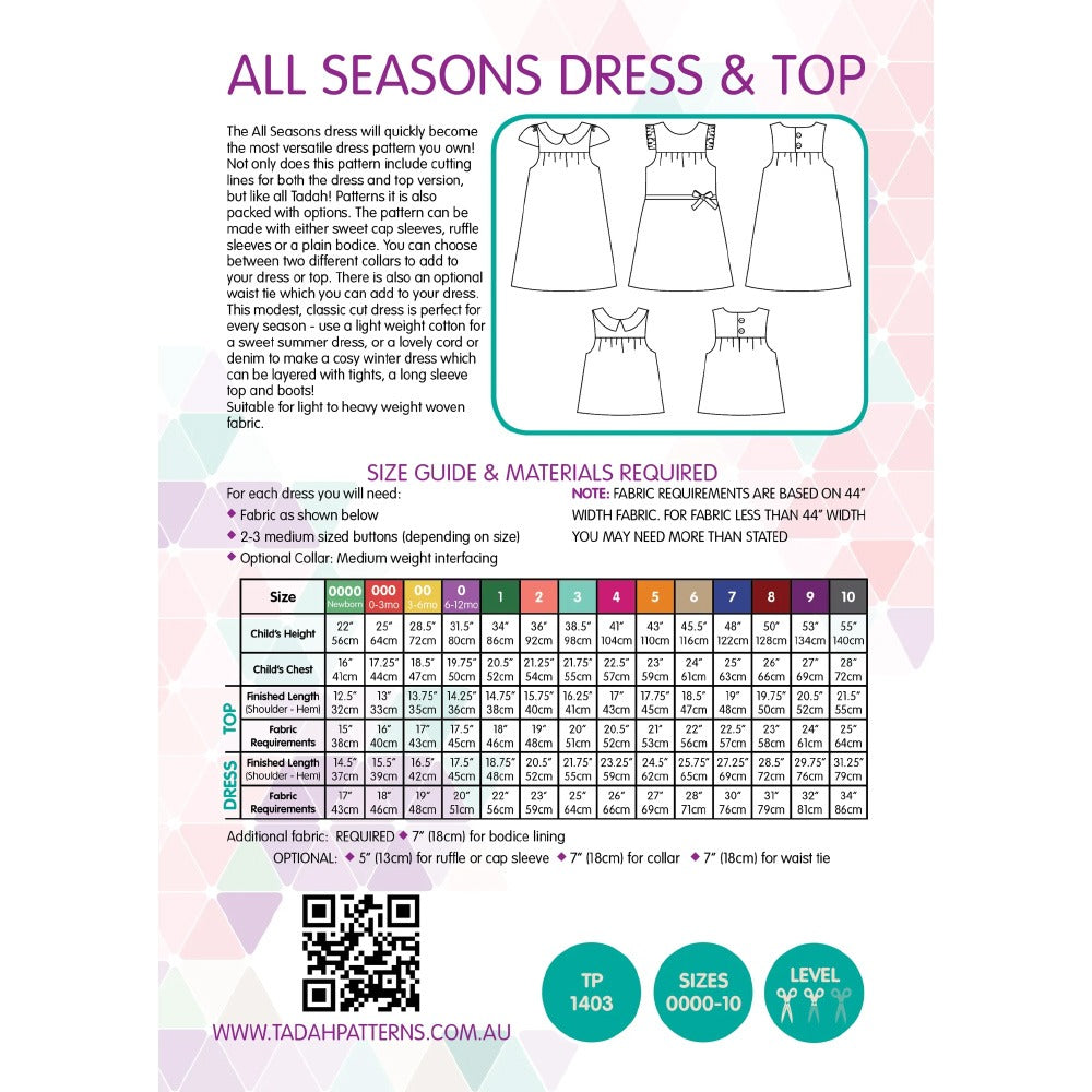 All Seasons Dress Pattern, Tadah Patterns image # 100359