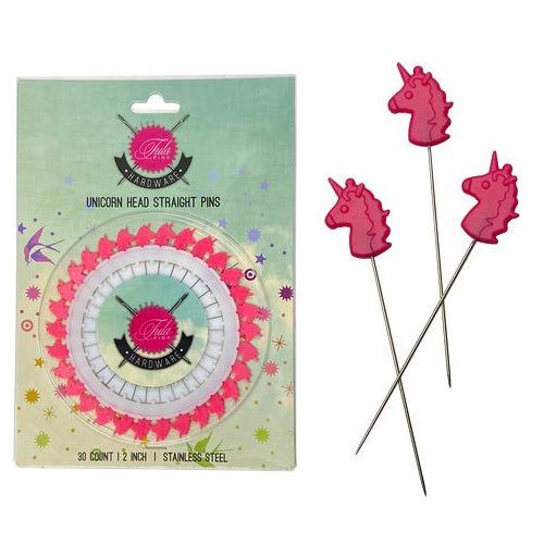 Tula Pink Unicorn Head, 2" Straight Pins 30 ct. image # 65981