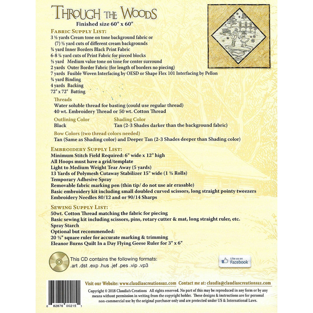Through the Woods Quilt Pattern CD image # 47904