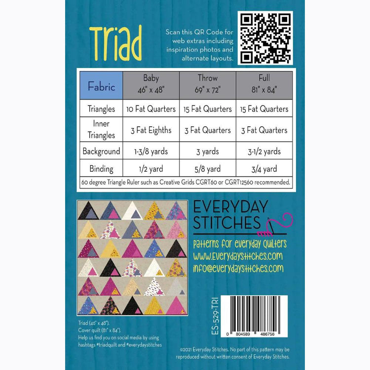 Triad Pattern With Code Triad Quilt Pattern