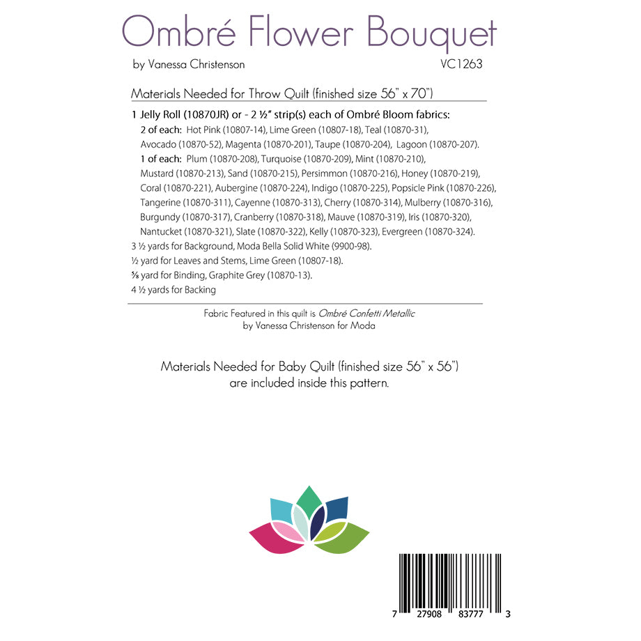 Ombre Flower Bouquet Quilt Pattern image # 61570