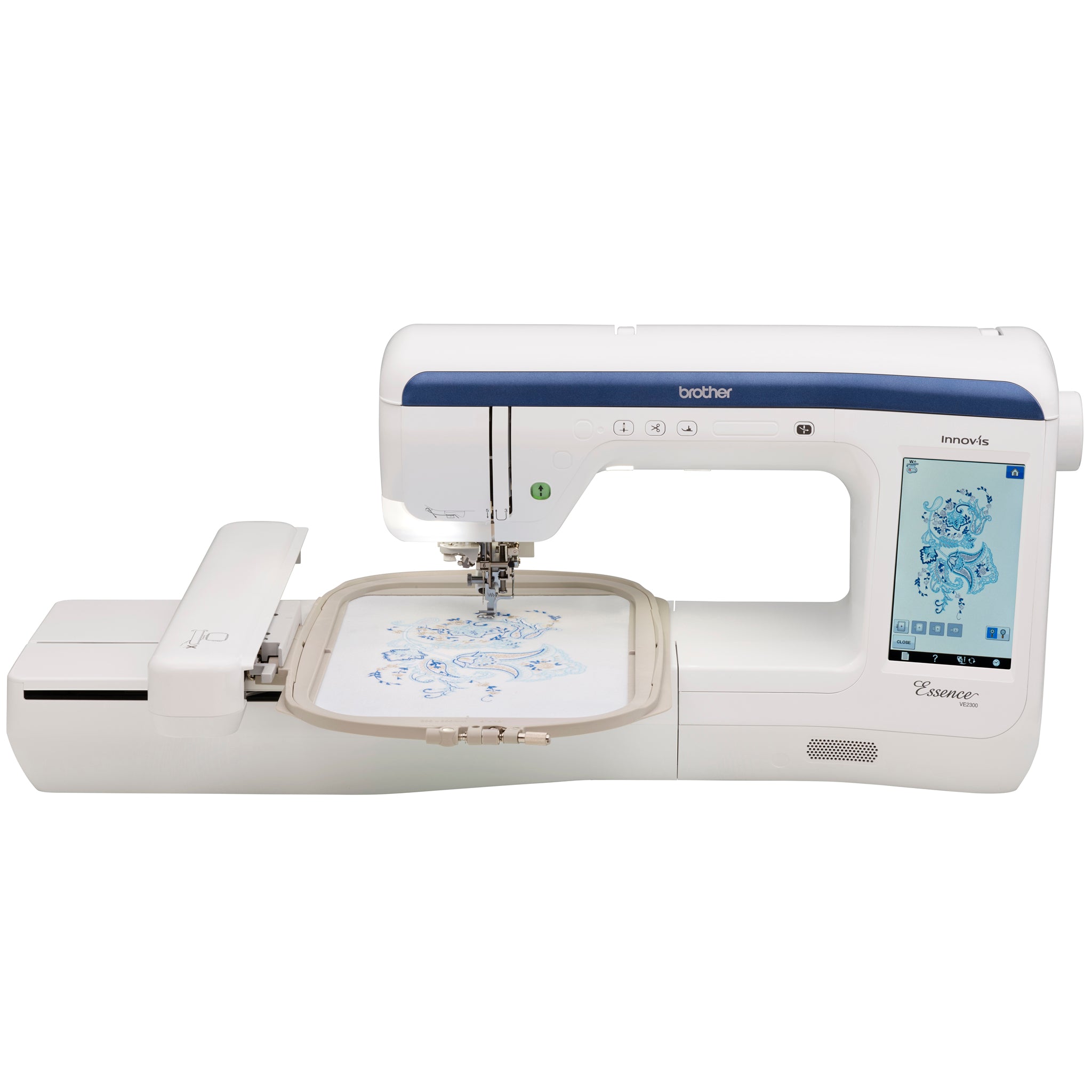 front facing Brother Essence VE2300 Embroidery Machine on a white background