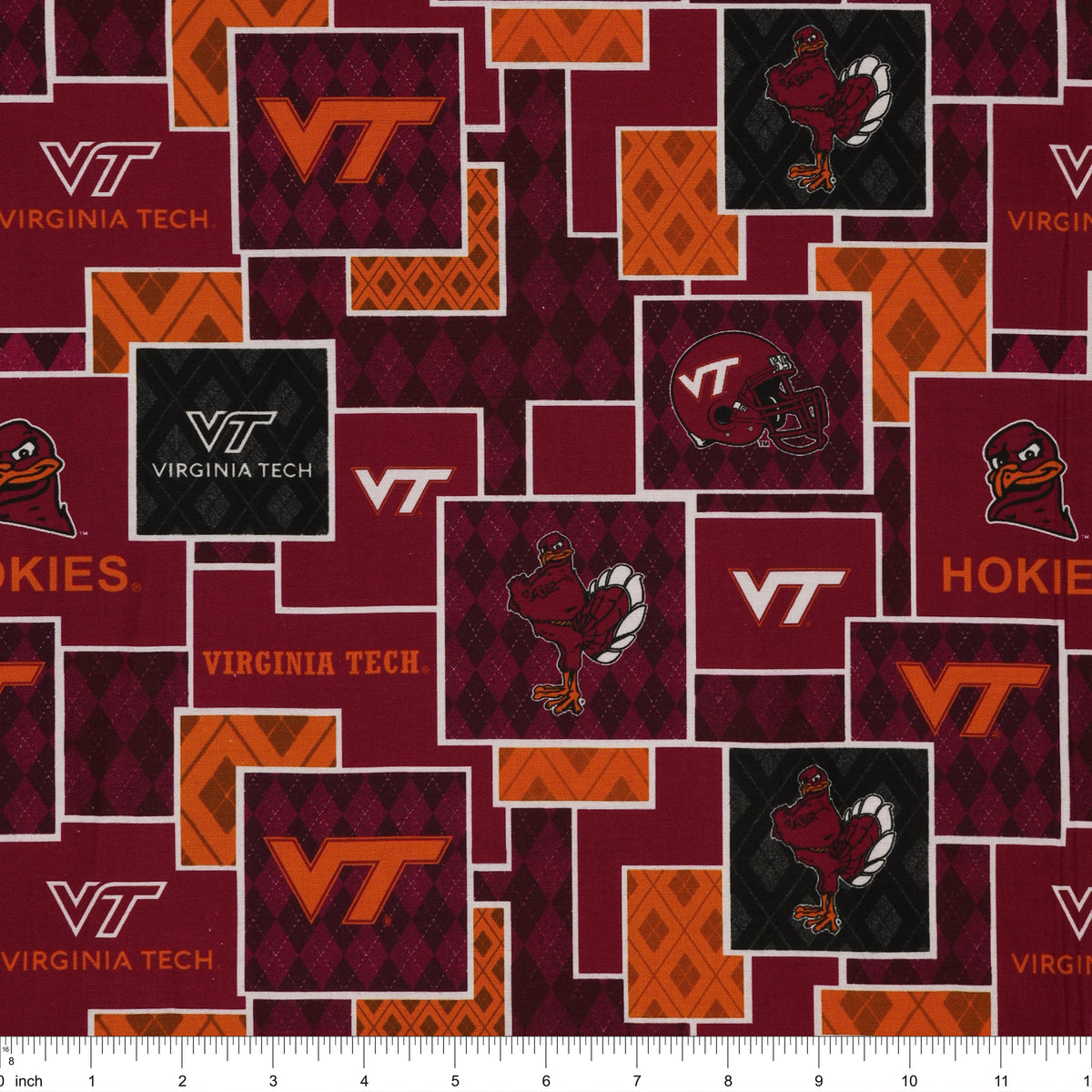 Virginia Tech Envelope Virginia Tech University Argyle Boxes Fabric