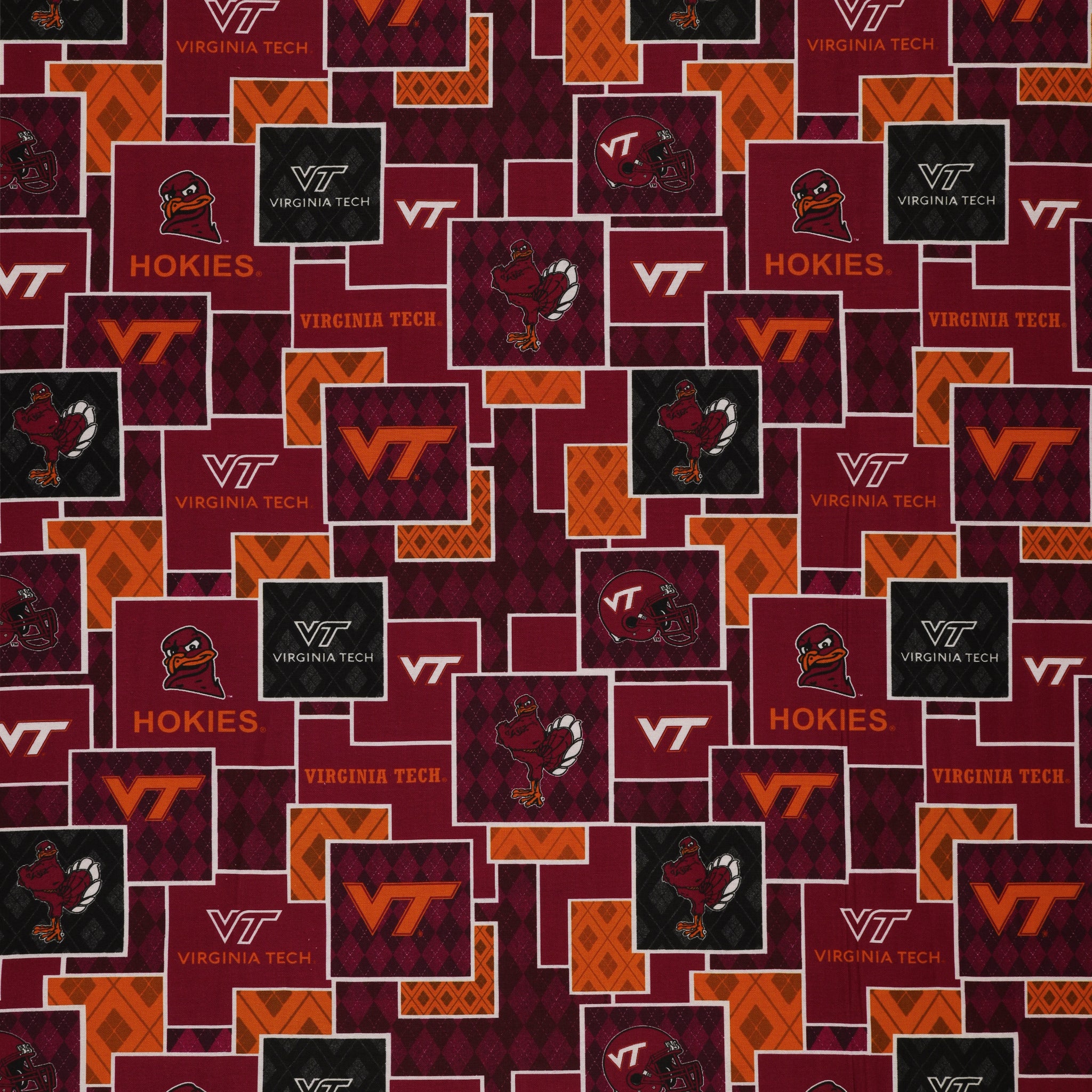 Virginia Tech Envelope Virginia Tech University Argyle Boxes Fabric