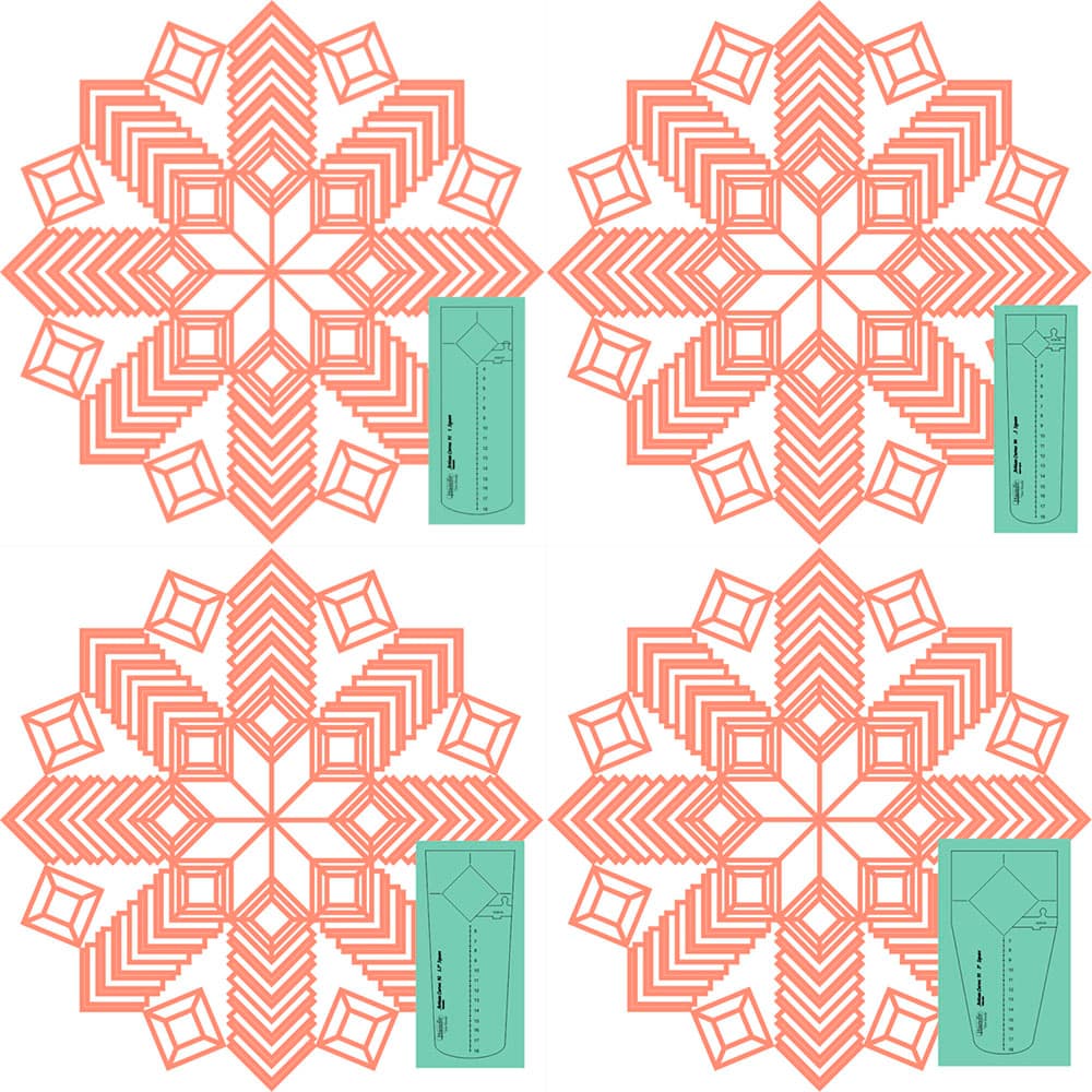 Westalee Design Spiral Crosshair Squares Quilting Ruler Template - 6 Point, 12.5"