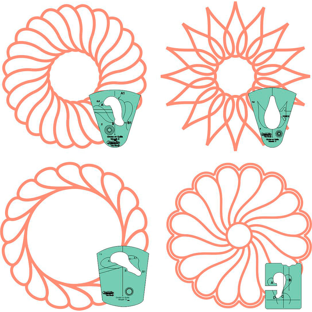 Westalee Circles on Quilts Wreath Template 4pc Set image # 123387