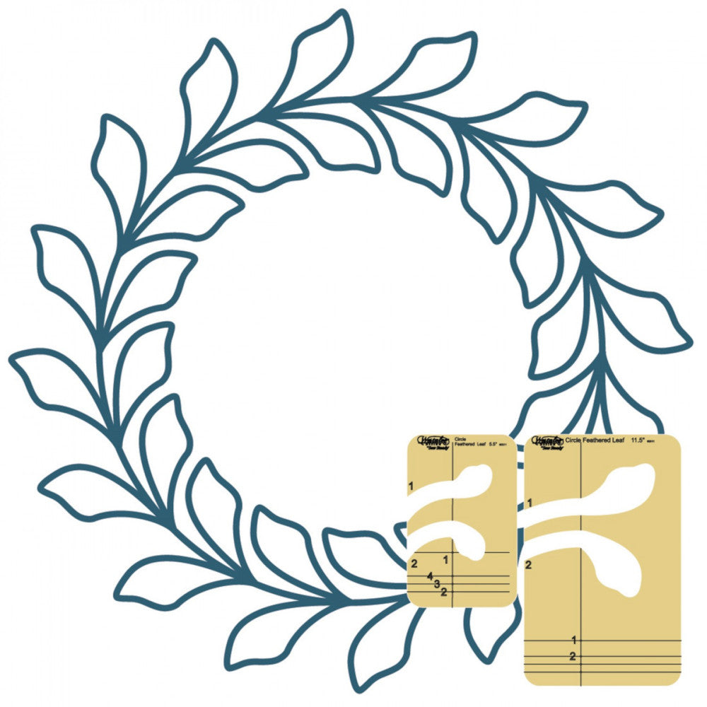 Westalee Feathered Leaf Circle Wreath Template image # 52249