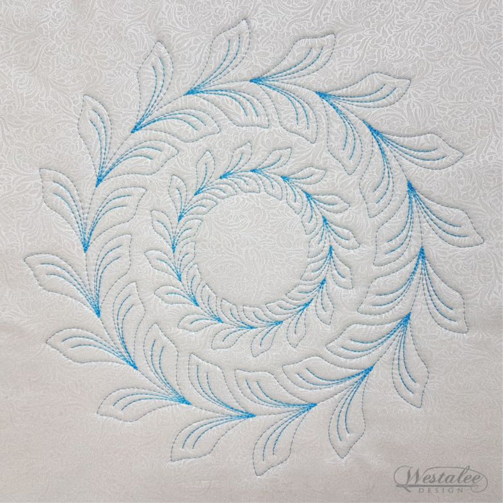 Westalee Feathered Leaf Circle Wreath Template image # 79021