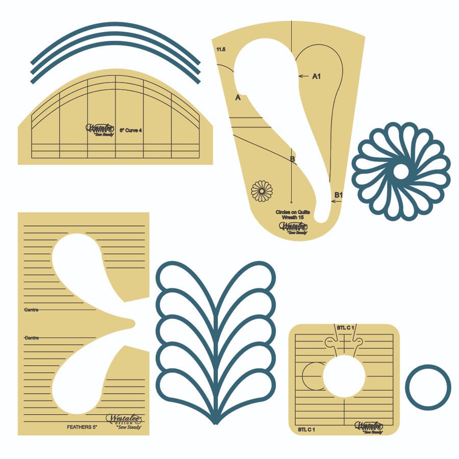 Westalee, Meadow Dance Feather Focus Template Ruler Set (4pc) image # 79107