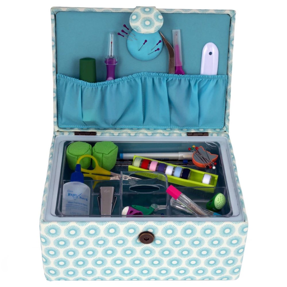 Dritz, Small Sewing Basket - Retro Blue image # 92303