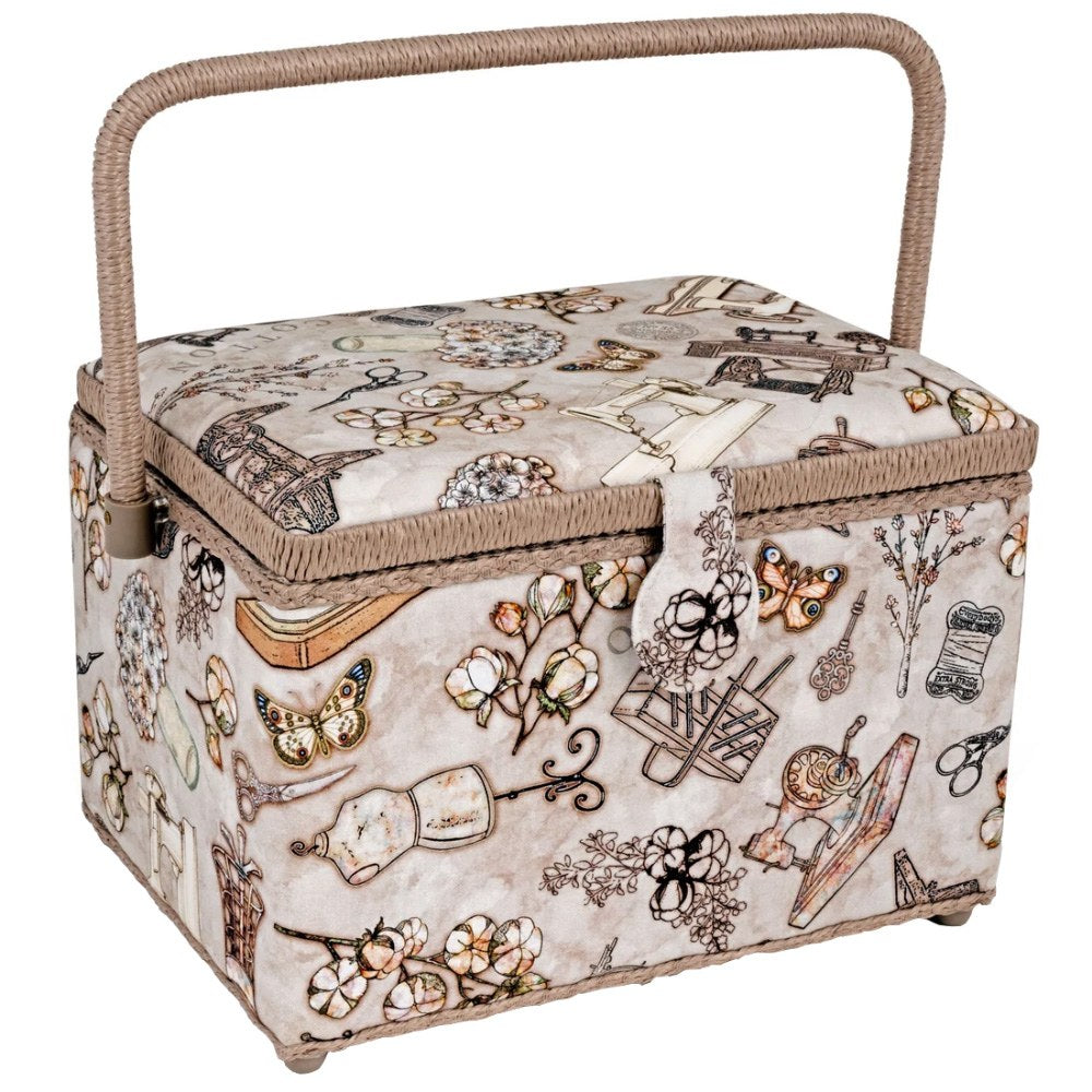 Dritz, Large Sewing Basket & Accessory Case - Neutral Vintage image # 92476