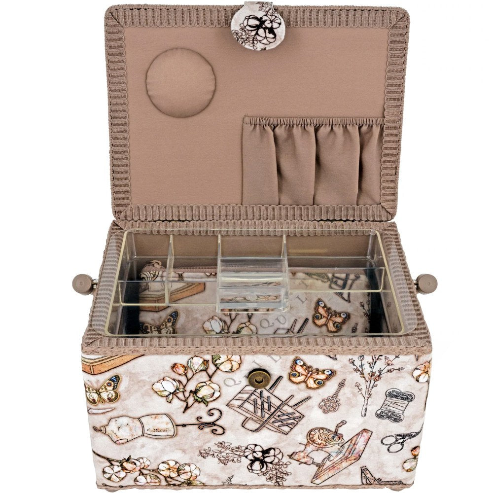 Dritz, Large Sewing Basket & Accessory Case - Neutral Vintage image # 92481