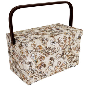 Dritz, Medium Sewing Basket & Accessory Case - Neutral Floral image # 92293