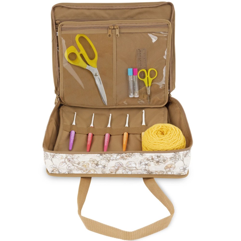 Dritz, All-Purpose Project Organizer Bag - Neutral Floral image # 92261