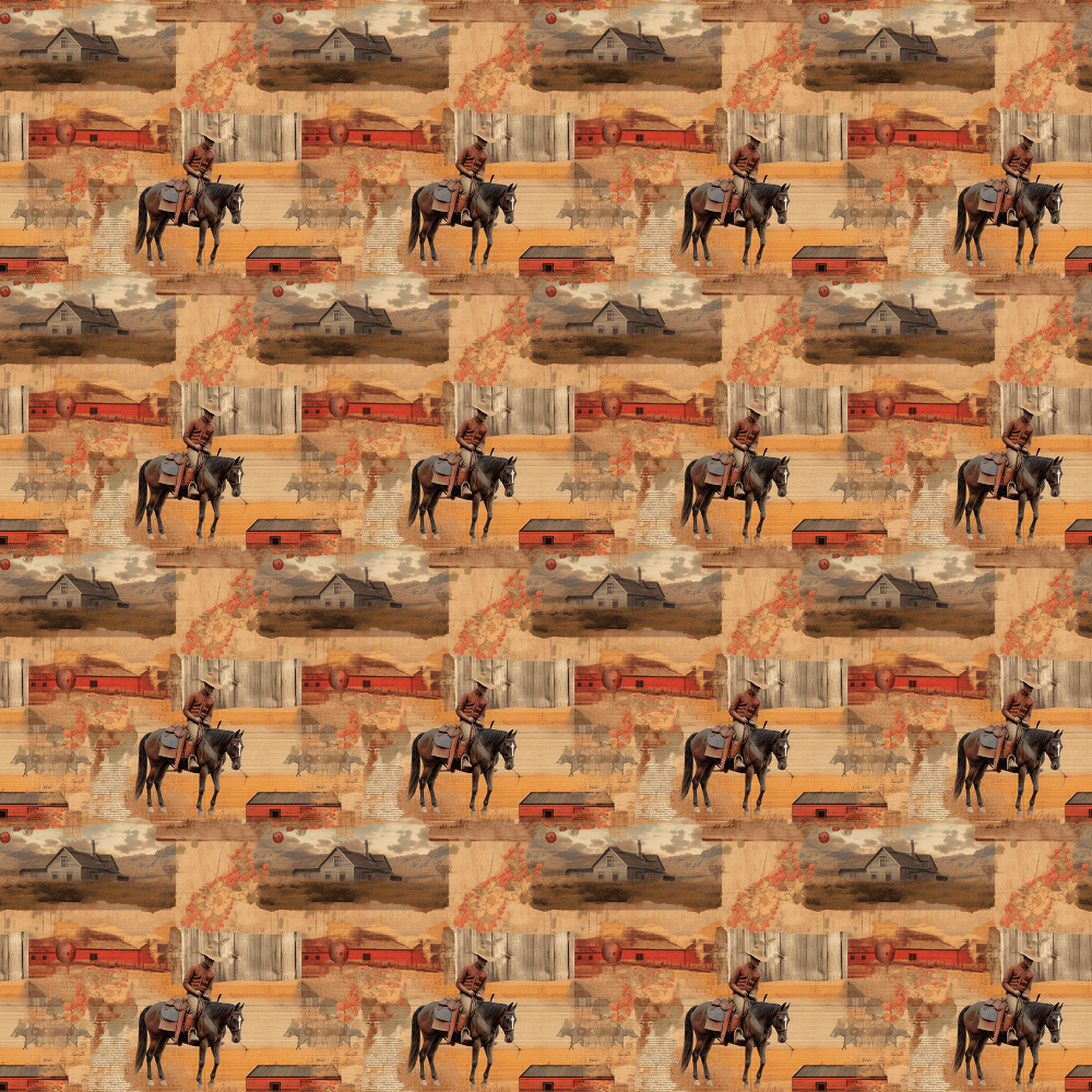 Red Western Pattern Abstract Western Pattern #5 Fabric