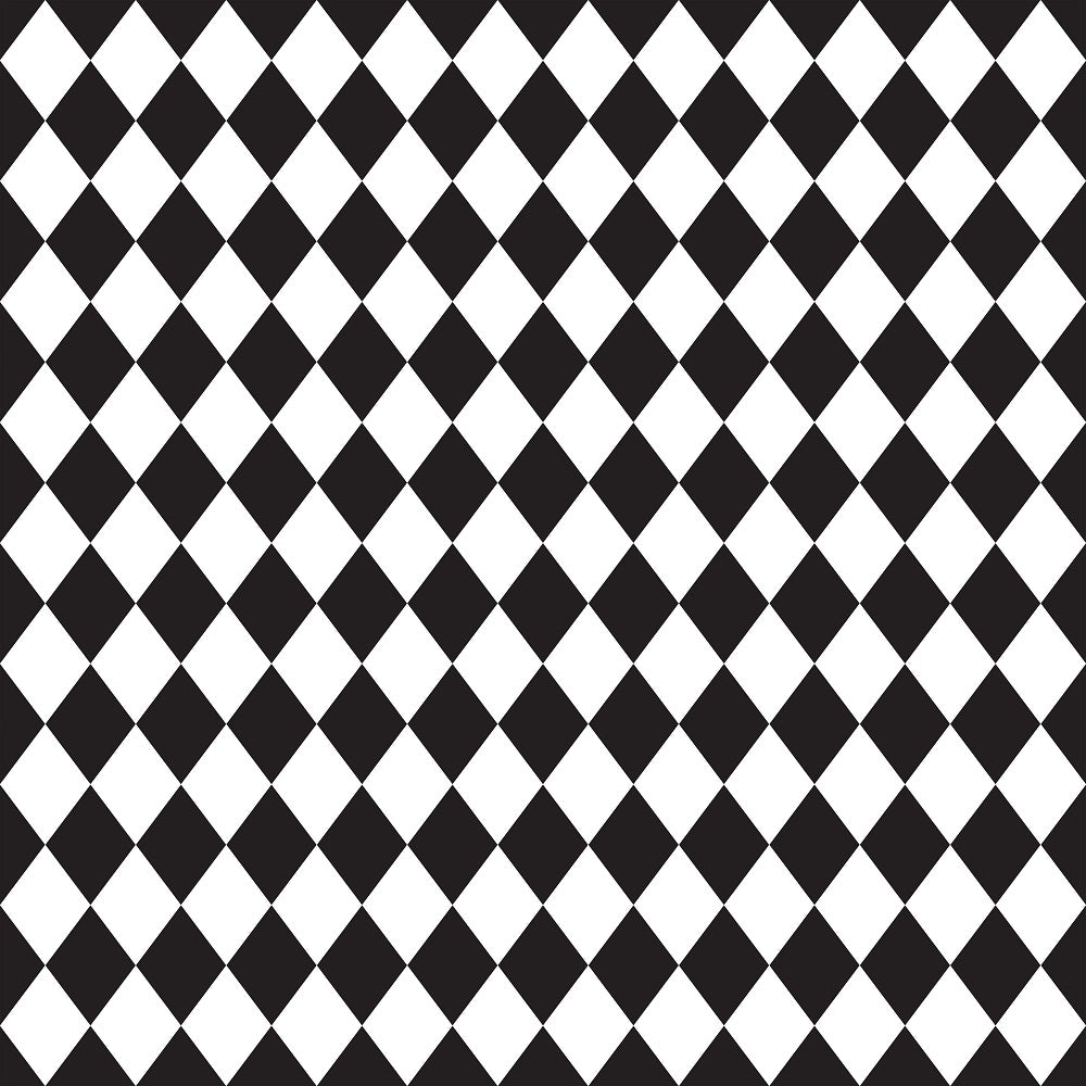 Alice in Wonderland Checkered Fabric - Black/White