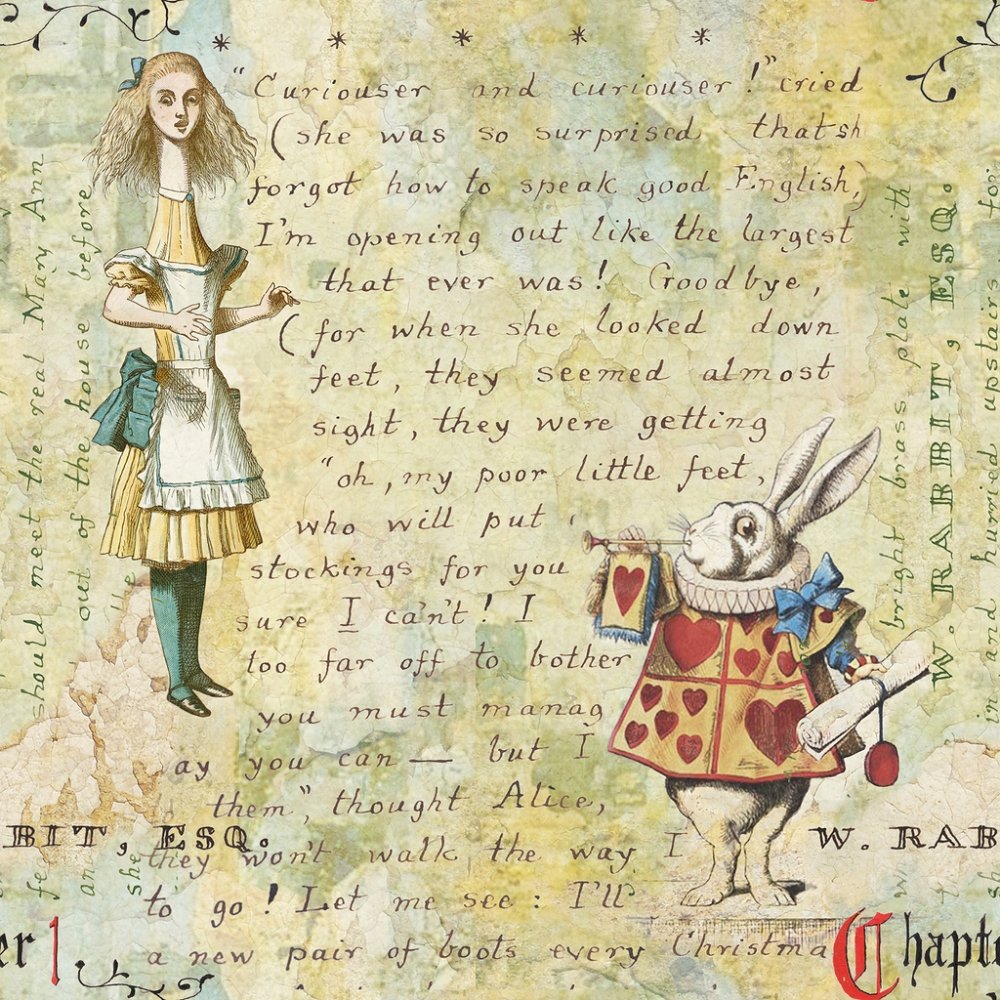 Alice Rabbit Graphiti Alice & the Rabbit Fabric