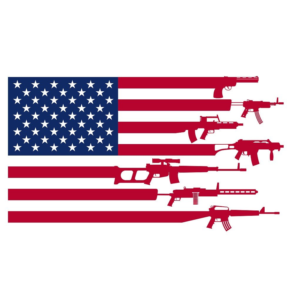 Gun Flag American Flag Guns #1 Fabric Panel