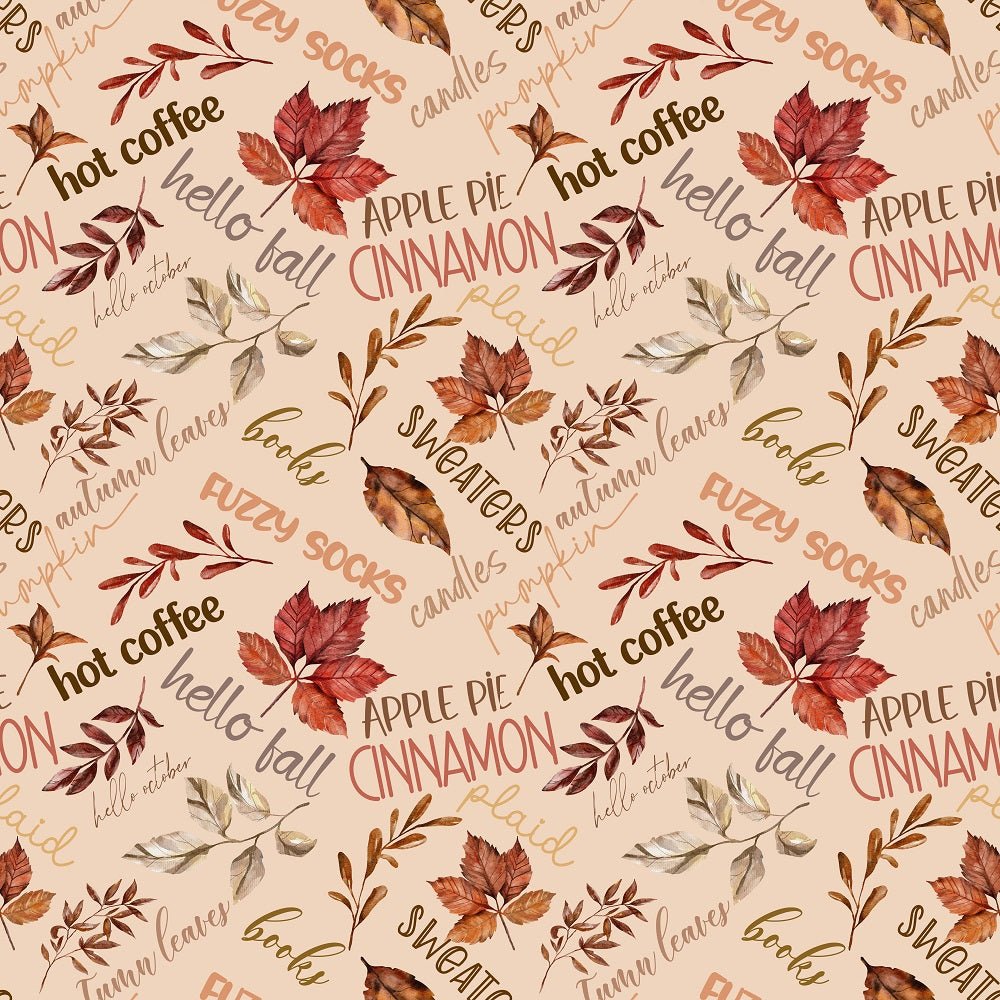 Autumn Phrases Fabric