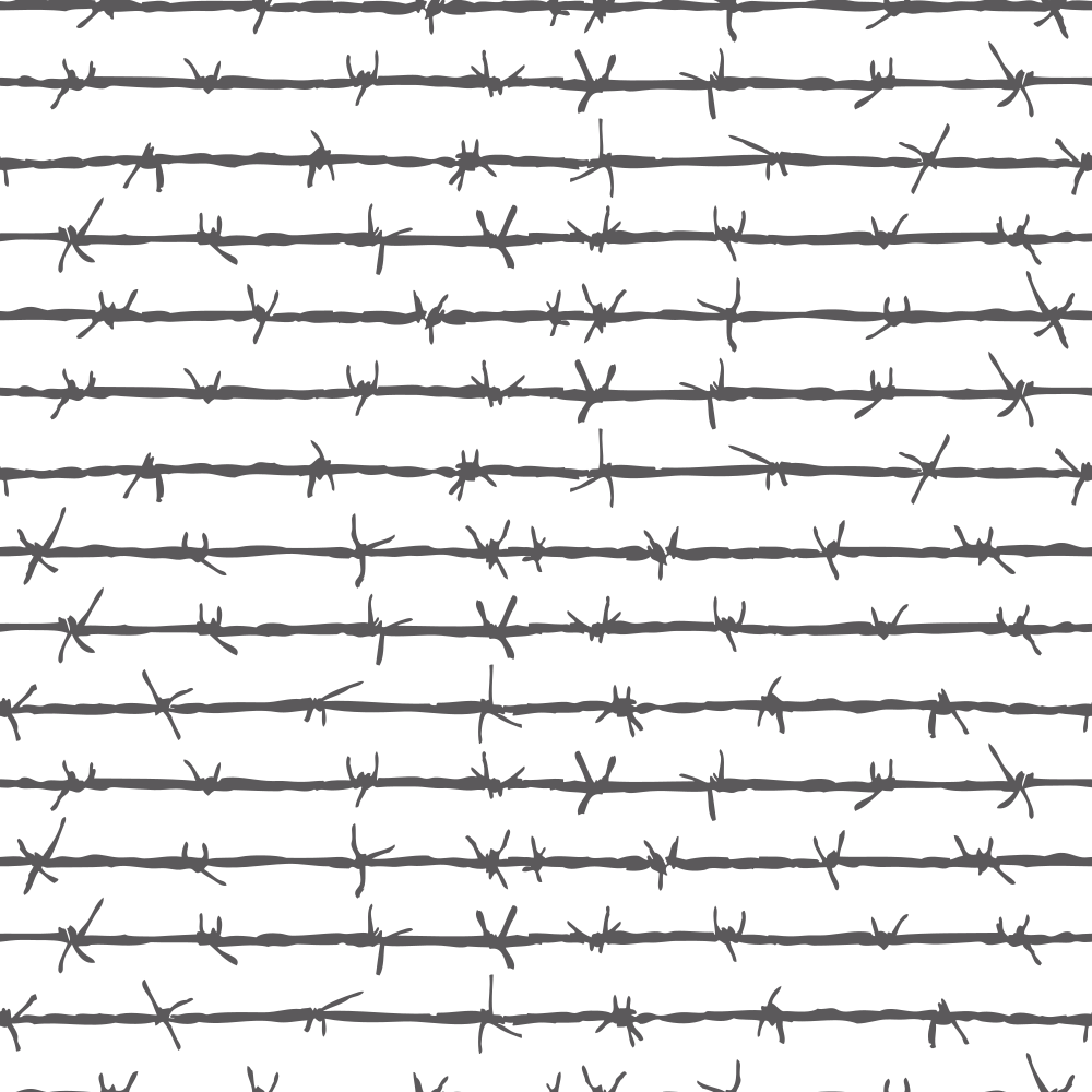 Barbed Wire Fabric - Steel Gray