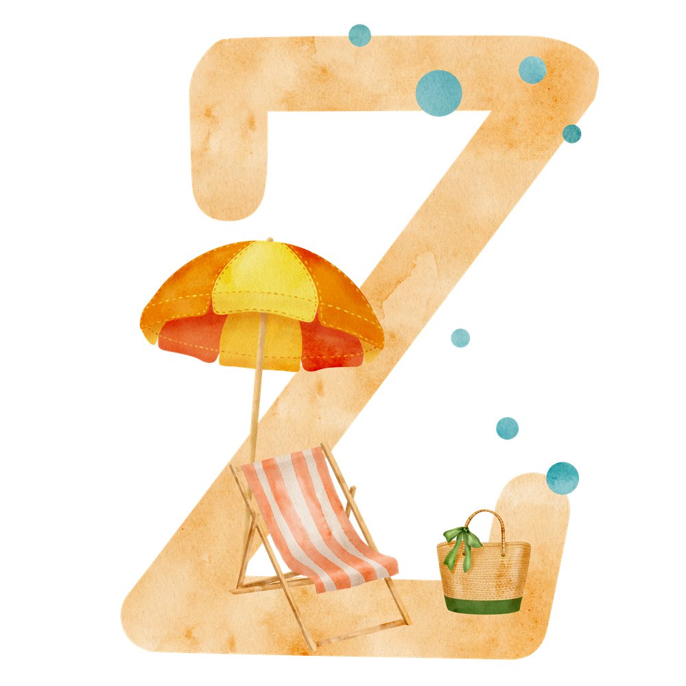 Beach Life Letter ''Z'' Fabric Panel