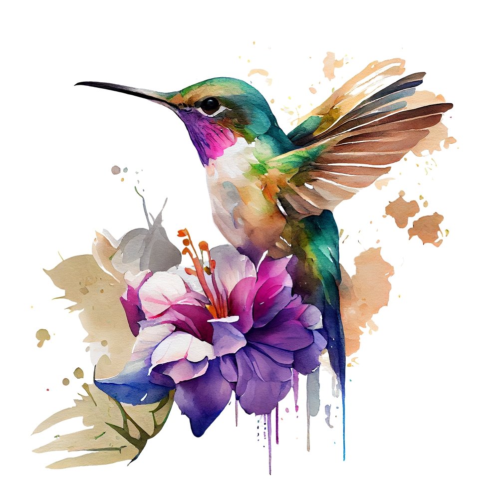 Beautiful Hummingbirds #6 Fabric Panel