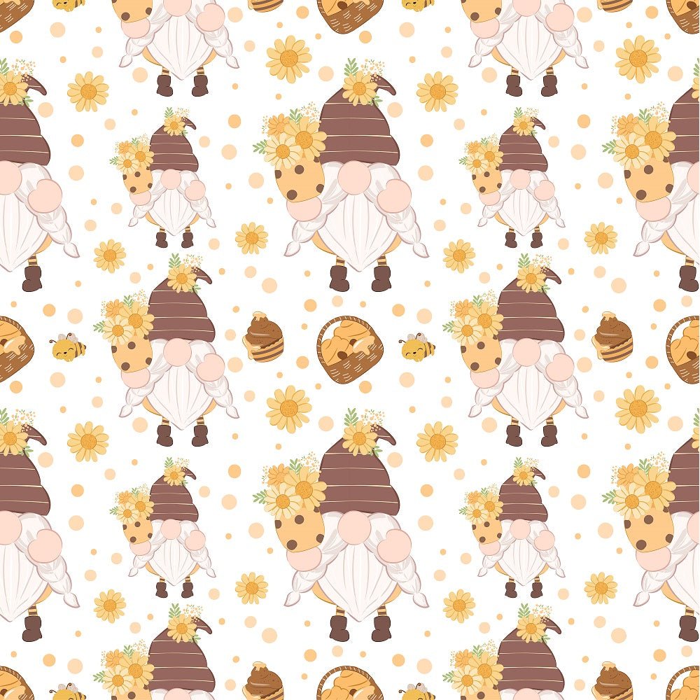 Bee Gnome Pattern #1 Fabric