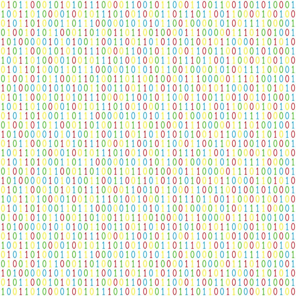 Binary Code Textile Rug Binary Code Fabric - White