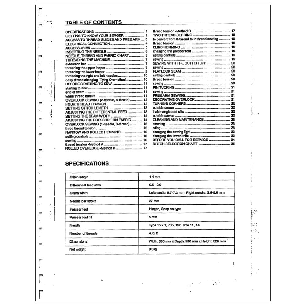 Babylock BL402 Protege Instruction Manual image # 121562
