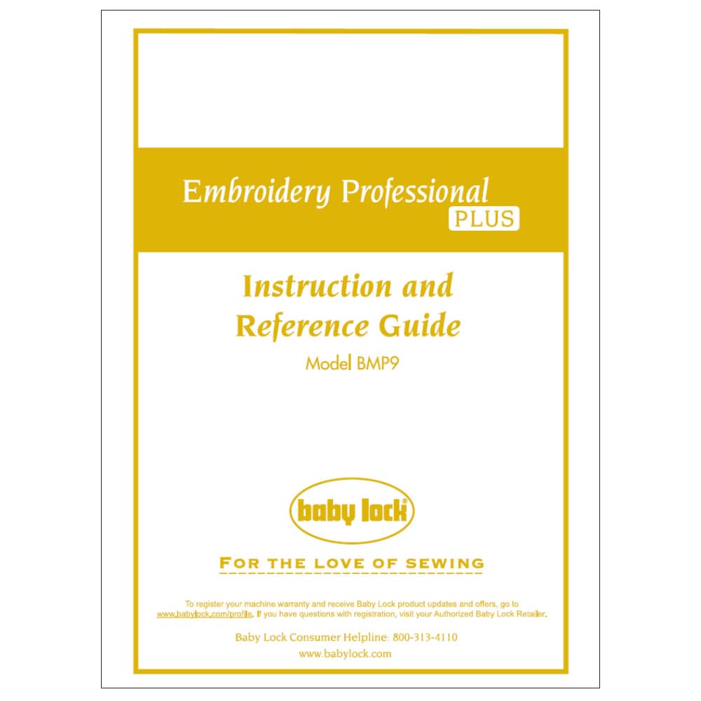 Babylock Embroidery Pro Plus BMP9 Instruction Manual image # 121933