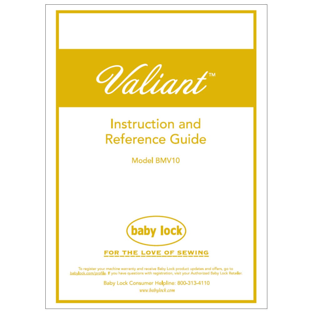 Babylock BMV10 Valiant Instruction Manual image # 121924